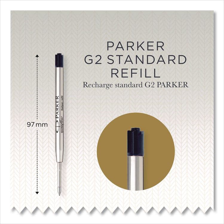 SANFORD Quinkflow Refill for Parker Ballpoint Pen, Medium Conical Tip, Black Ink, 10/Pack (PAR2119153) thumbnail 3