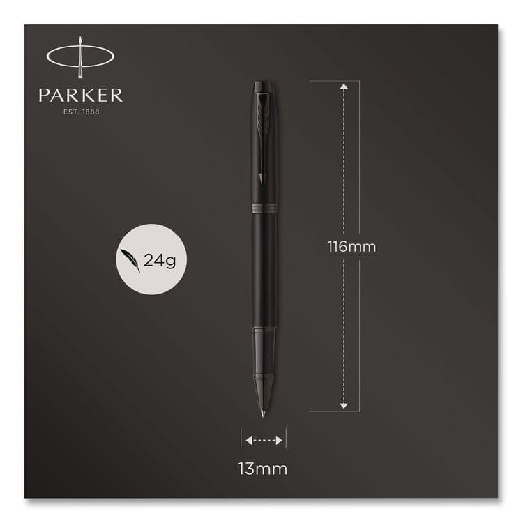 SANFORD IM Rollerball Pen, Monochrome Collection, Stick, Fine, Black Ink, Matte Black/PVD Barrel (PAR2127743) thumbnail 3