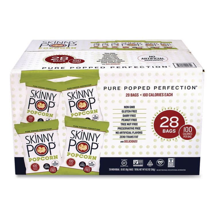 SKINNYPOP POPCORN Popcorn, Original, 0.65 oz Bag, 28/Carton (PCNSKP00462) thumbnail 2