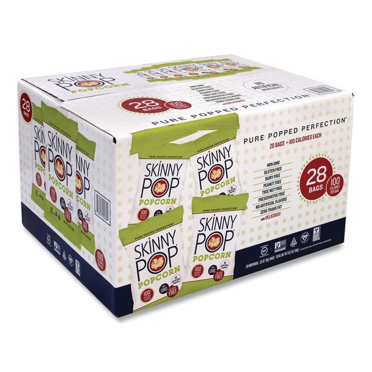 SKINNYPOP POPCORN Popcorn, Original, 0.65 oz Bag, 28/Carton (PCNSKP00462) thumbnail 3
