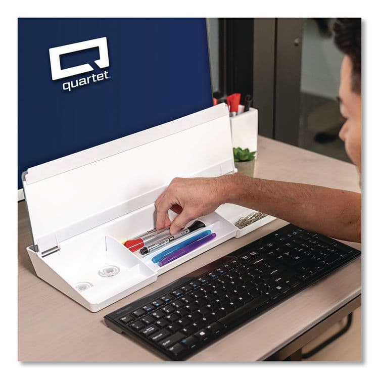 QUARTET MFG. Flip-Top Glass Dry Erase Desktop Pad, 18 x 6, White Surface (QRTQ090F04R) thumbnail 2