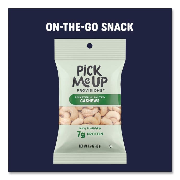 PICK ME UP PROVISIONS Roasted and Salted Cashews, 1.5 oz Pouch, 36/Box (PIEPM62981) thumbnail 2