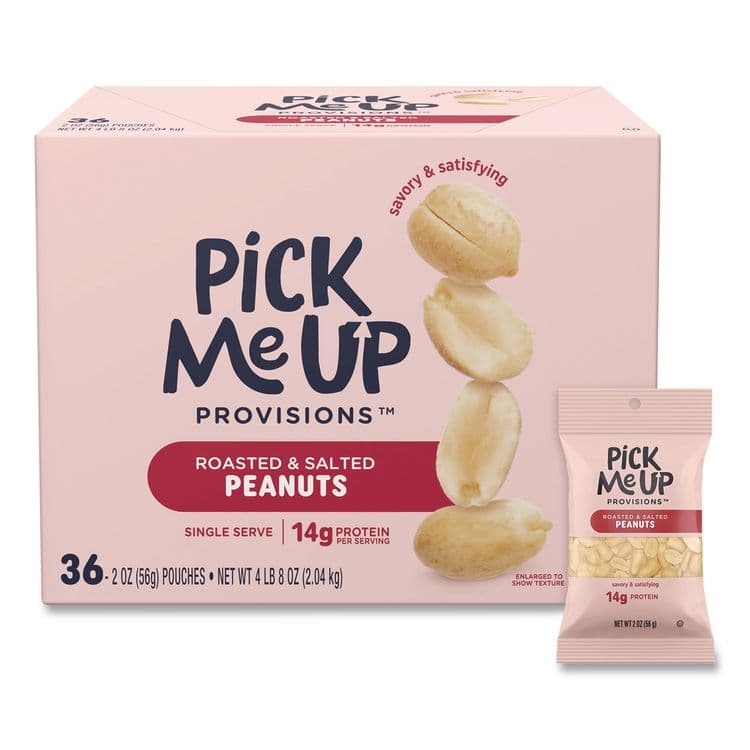PICK ME UP PROVISIONS Roasted and Salted Peanuts, 2 oz Pouch, 36/Box (PIEPM62983)