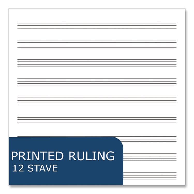 ROARING SPRING PAPER PRODUCTS Music Notebook, Music Transcription Format: 12 Staves, White Cover, (32) 11 x 8.5 Sheets (ROA15009) thumbnail 3