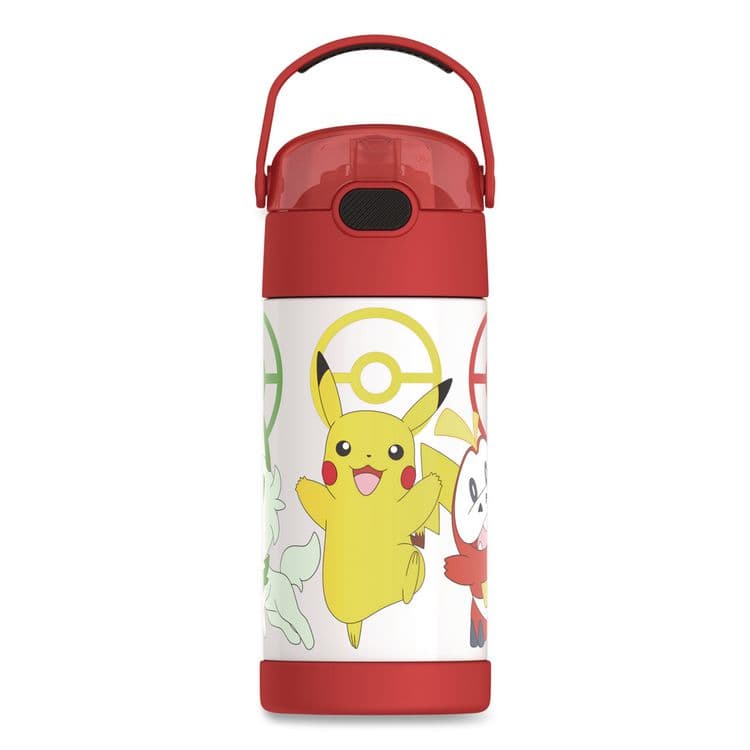 THERMOS LLC FUNtainer Pokemon Stainless Steel Vacuum Insulated Water Bottle, 12 oz, Multicolor (THZF4105PM6M)