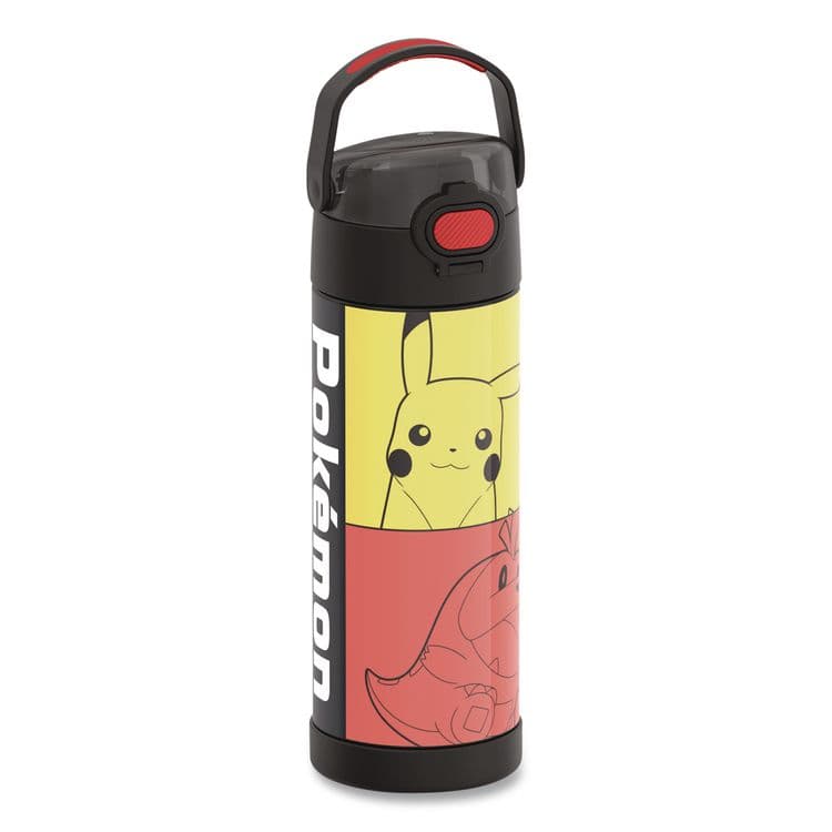 THERMOS LLC FUNtainer Pokemon Stainless Steel Vacuum Insulated Water Bottle, 16 oz, Multicolor (THZF42105PM6M)