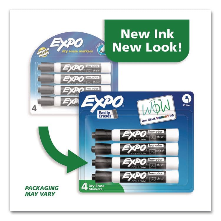 SANFORD Dry Erase Marker, Chisel Tip, Black, 4/Pack (SAN80661) thumbnail 2