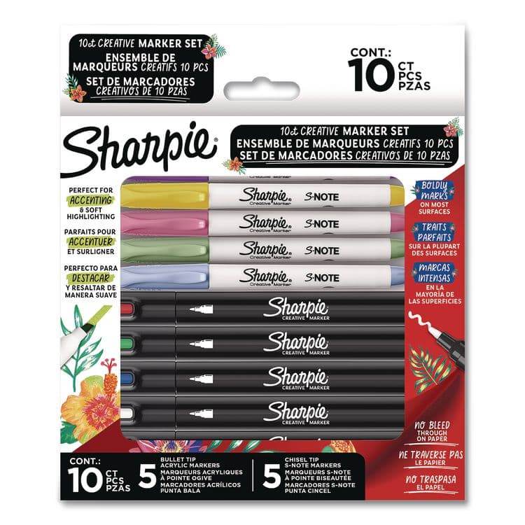 SANFORD Creative Markers, Assorted Tips, Assorted Colors, 10/Pack (SAN2205174)