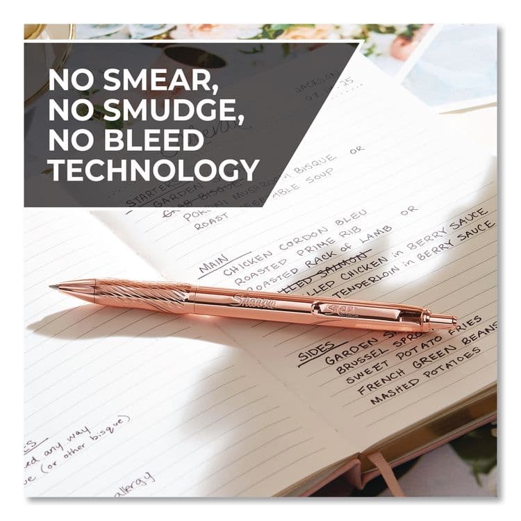 SANFORD S-Gel Premium Metal Barrel Gel Pen with Bonus Ink Refill, Retractable, Medium 0.7 mm, Black Ink, Copper Barrel (SAN2214552) thumbnail 2