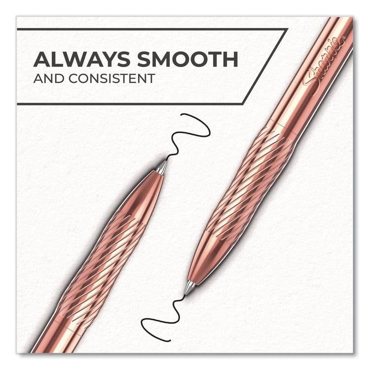 SANFORD S-Gel Premium Metal Barrel Gel Pen with Bonus Ink Refill, Retractable, Medium 0.7 mm, Black Ink, Copper Barrel (SAN2214552) thumbnail 4