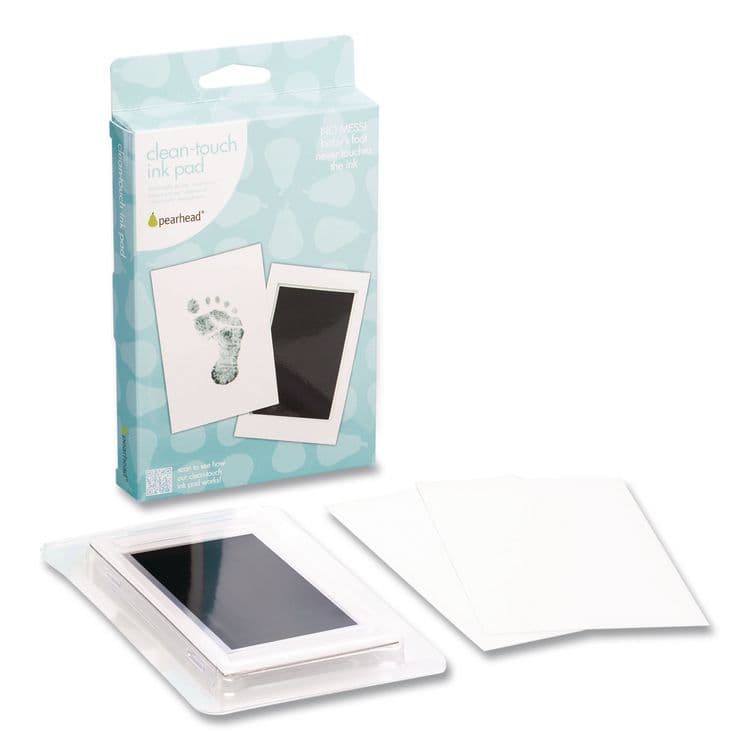 PEARHEAD Babyprints Clean-Touch Ink Pad, Newborn Size Accommodates Hand/Feet Up to 2.25" x 3.5", Clean-Touch Ink Pad/(2) Imprint Cards (PEH00007)