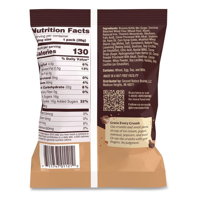 SHEILA G'S Crunchy Brownie Snack Variety Pack, Chocolate Chip and Salted Caramel, 2 oz Bag, 20/Carton (SHAKAR01416) thumbnail 3
