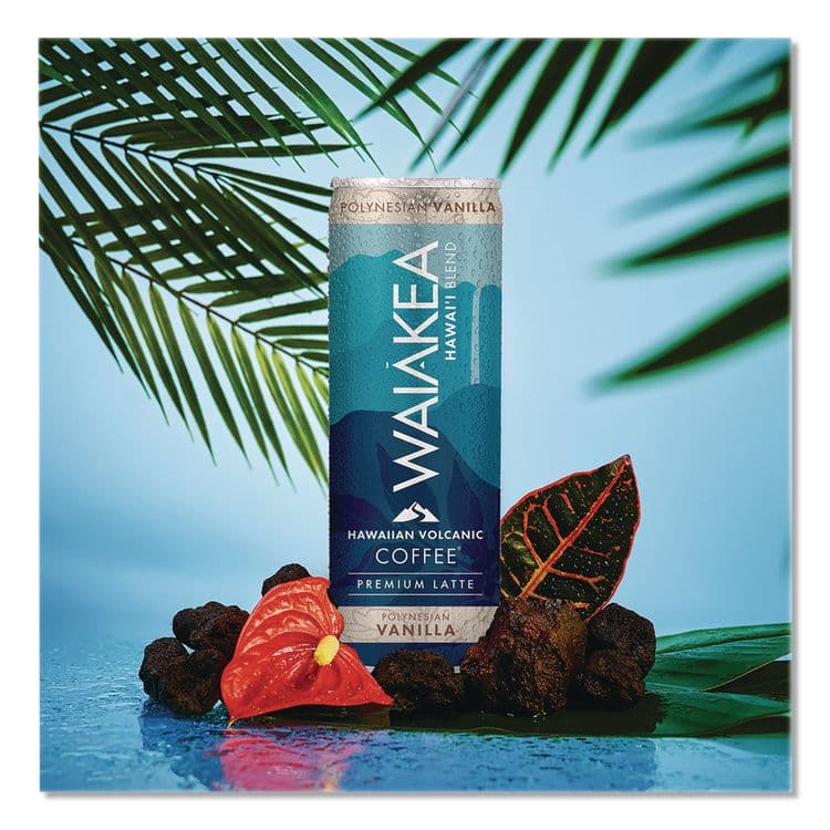 WAIAKEA HAWAIIAN VOLCANIC WATER Hawaiian Volcanic Cold Brew Coffee, Polynesian Vanilla, 11 oz Can, 12/Carton (WAINOV00610) thumbnail 4