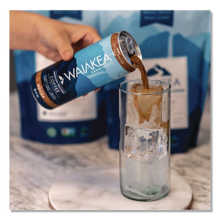 WAIAKEA HAWAIIAN VOLCANIC WATER Hawaiian Volcanic Cold Brew Coffee, Mauna Mocha, 11 oz Can, 12/Carton (WAINOV00627) thumbnail 2