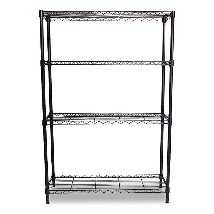 WHALEN FURNITURE MANUFACTURING 4-Shelf Wire Shelving Unit, 36w x 14d x 54h, Black (WHLWS1436544B) thumbnail 2
