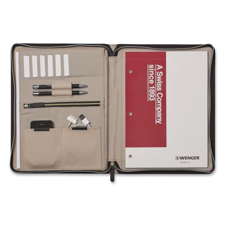 VICTORINOX SWISS ARMY . Amelie Polyester Padfolio with Zipper Closure, 8.5 x 11 Pad, 10.2 x 13, Zipper Closure, Black (WNG601676) thumbnail 2