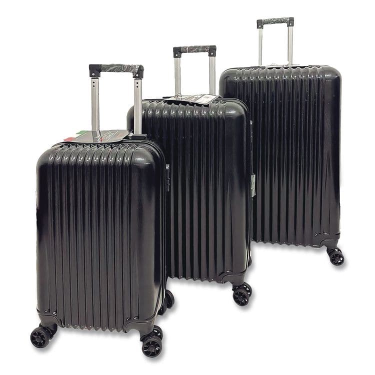 TUCCI FORTE Banda ABS 3-Piece Luggage Set, Black (TUIF000103PCBLK)