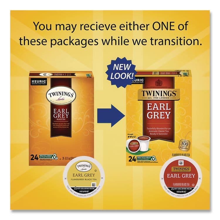 KEURIG DR PEPPER Tea K-Cups, Earl Grey, 0.11 oz K-Cups, 24/Box (TWG85783) thumbnail 2