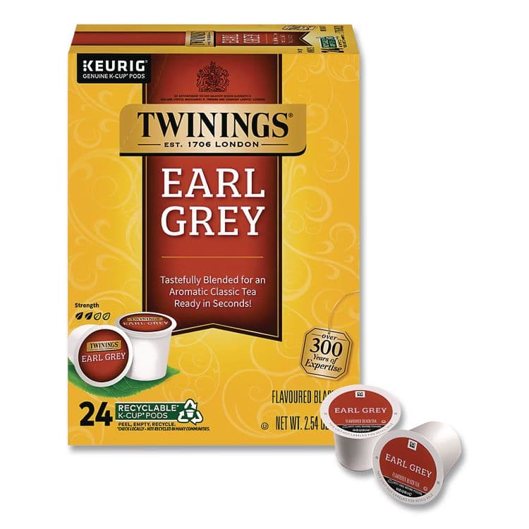 KEURIG DR PEPPER Tea K-Cups, Earl Grey, 0.11 oz K-Cups, 24/Box (TWG85783)