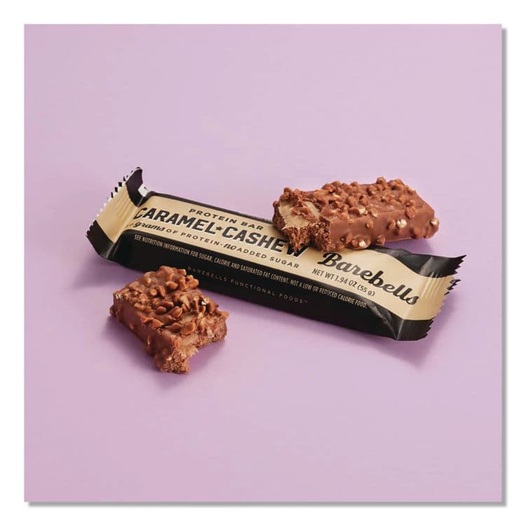 BAREBELLS FUNCTIONAL FOODS Caramel Cashew Protein Bars, 1.94 oz Individually Wrapped, 12/Box (BEBVTN42966) thumbnail 2