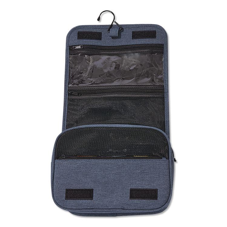 BROOKSTONE Fabric Toiletry Bag, 8.66 x 3.35 x 8.46, Blue (BKTBNKM0001) thumbnail 4