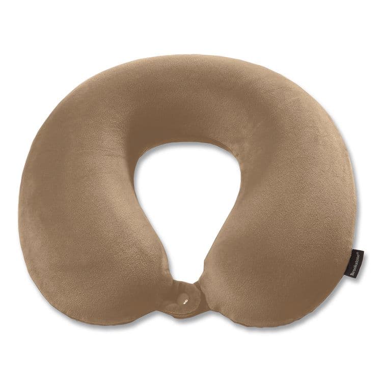 BROOKSTONE U-Shaped Memory Foam Travel Pillow, 11.8 x 3.74 x 12.6, Khaki (BKTBNPM0004) thumbnail 2