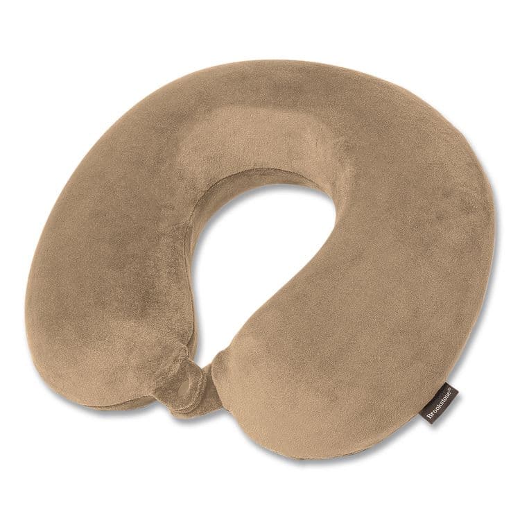 BROOKSTONE U-Shaped Memory Foam Travel Pillow, 11.8 x 3.74 x 12.6, Khaki (BKTBNPM0004)