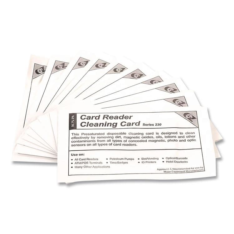 CLEAN CARD INTERNATIONAL Series 230 Cleaning Cards, One Use per Card, 10/Pack (CCKCC23)