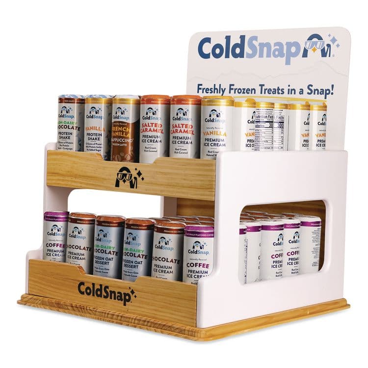 COLDSNAP Display Rack, Holds 72 Pods, 16.25 x 17.25 x 11.25, White/Brown (CDS101994)