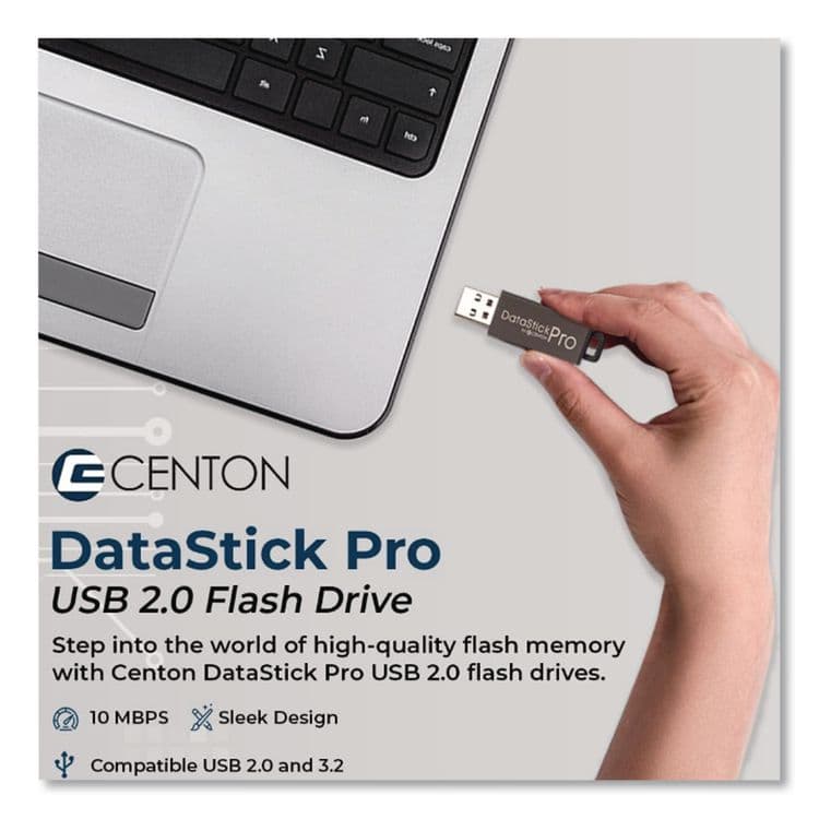 CENTON ELECTRONICS . DataStick Pro USB 3.2 Type A Flash Drive, 512 GB, Black, 2/Pack (CELS1U3P6512G2) thumbnail 3