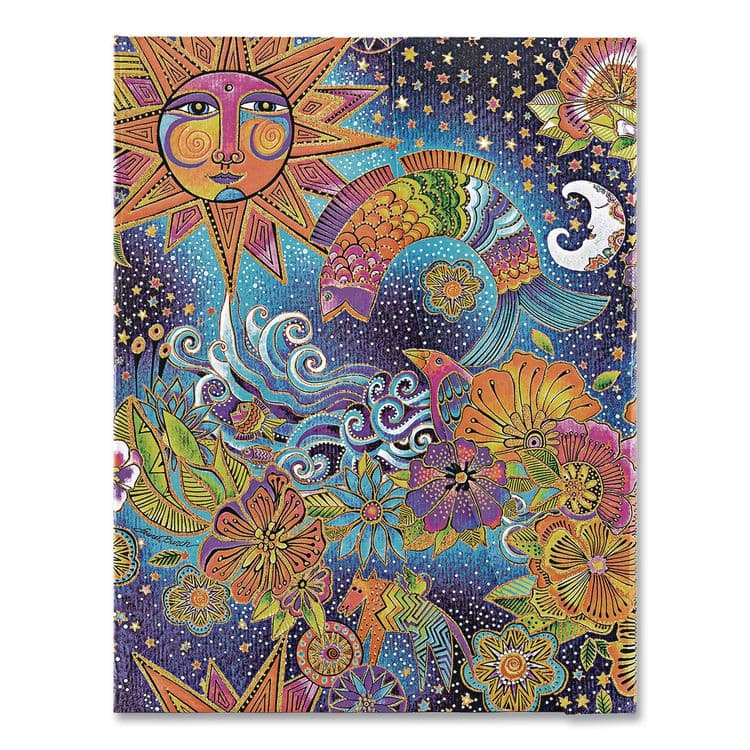 CHRONICLE BOOKS Paperblanks Hardcover Journal, Laurel Burch Celestial Magic Artwork, Medium/College Rule, Multicolor Cover, (72) 9 x 7 Sheets (CHB978143979691)