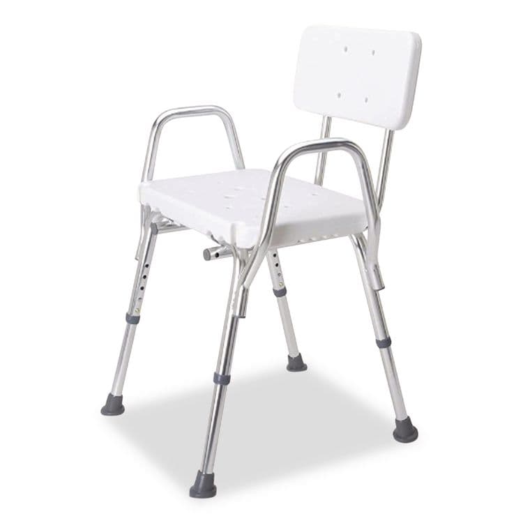 BRIGGS HEALTHCARE Shower Chair with Back, Supports Up to 350 lb, 16" to 20" Seat Height, White/Silver (BGH52217331900) thumbnail 3