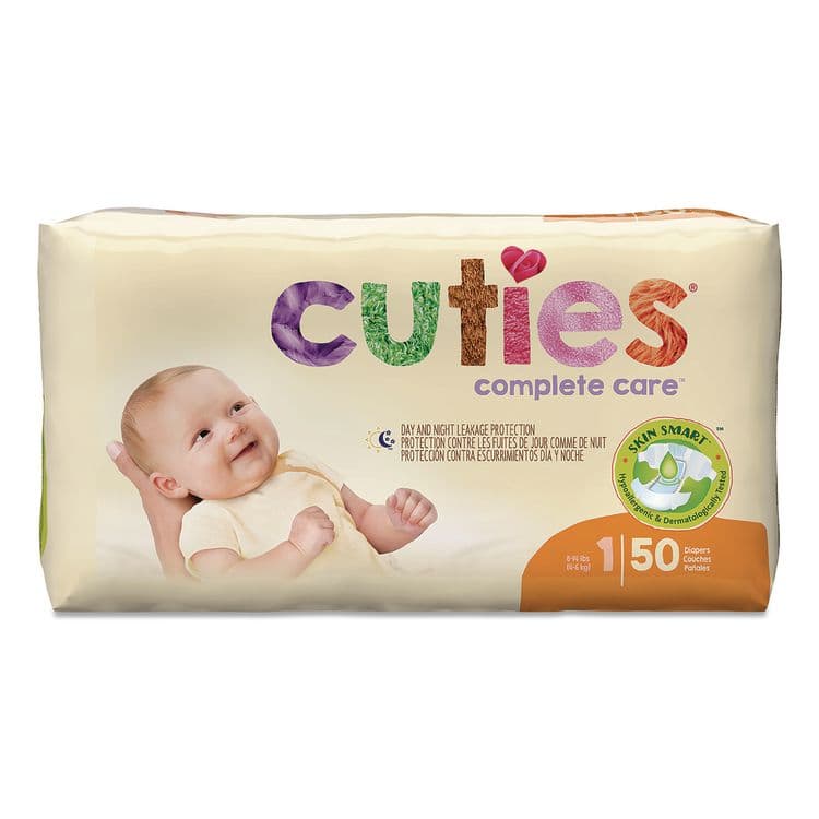 FIRST QUALITY PRODUCTS Complete Care Diapers, Size 1, 8 lbs to 14 lbs, 200/Carton (CTJCR1001)