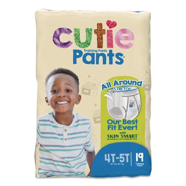 FIRST QUALITY PRODUCTS CutiePants Refastenable Training Pants for Boys, Size 4T-5T, 38 lbs to 50 lbs, 76/Carton (CTJCR9007)