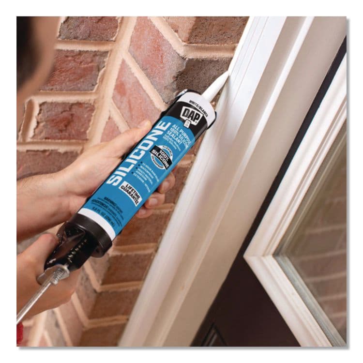 DAP PRODUCTS 100 Percent Silicone Rubber Sealant, 9.8 oz Capsule/Cartridge, White, 12/Pack (DAP7079808646) thumbnail 3