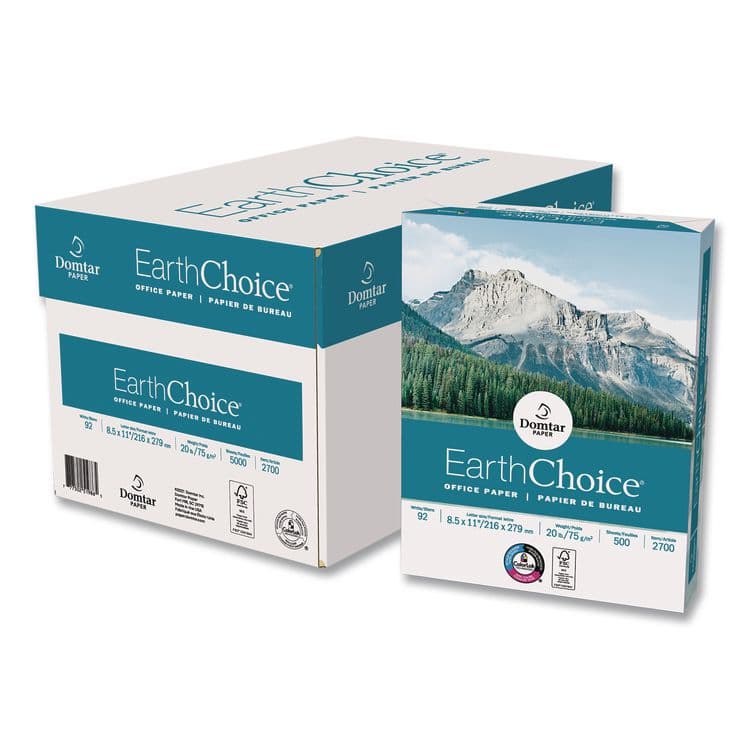 DOMTAR PAPER EarthChoice Office Paper, 92 Bright, 20 lb Bond Weight, 8.5 x 11, White, 500/Ream (DMR2700RM)
