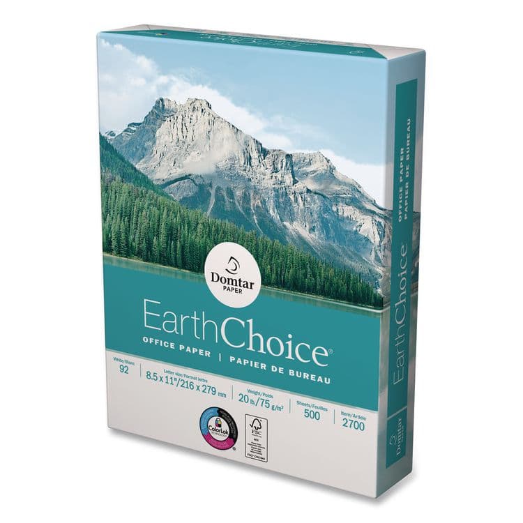 DOMTAR PAPER EarthChoice Office Paper, 92 Bright, 20 lb Bond Weight, 8.5 x 11, White, 500/Ream (DMR2700RM) thumbnail 2