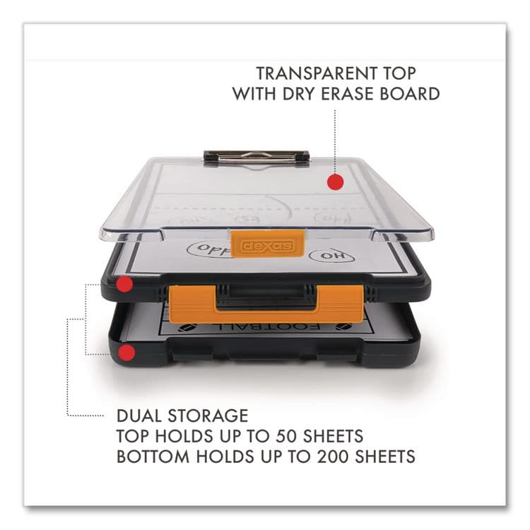DEXAS INTL ClearView Clipcase Storage Clipboard, 0.35" Clip Capacity, Holds 8.87 x 12.25 Sheets, Gray/Orange (DSE5717804) thumbnail 4