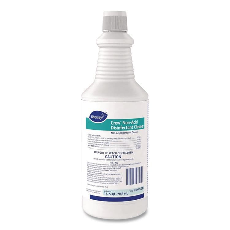 DIVERSEY Crew Restroom Floor and Surface Non-Acid Disinfectant Cleaner Empty Spray Bottle, 32 oz, Clear (DVOD03905) thumbnail 2