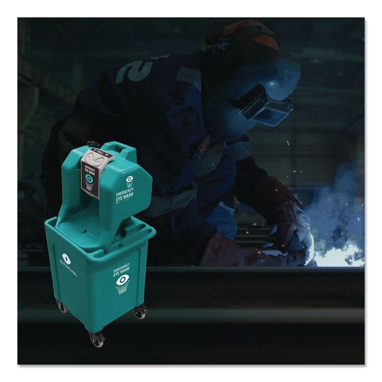 AERO HEALTHCARE Rolling Drain Cart Stand for 16 Gal Eyewash Station, 21 x24 x 33.75, Green (AOHNFSCART01) thumbnail 4