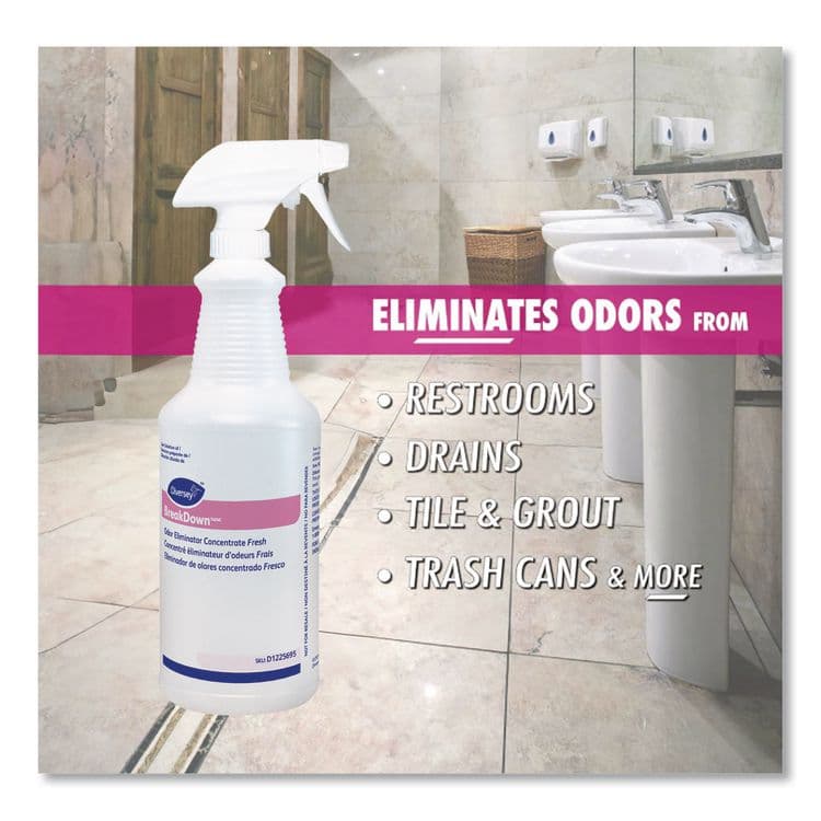 DIVERSEY BreakDown Empty Spray Bottle, 32 oz, Clear, 12/Carton (DVOD1225695) thumbnail 2