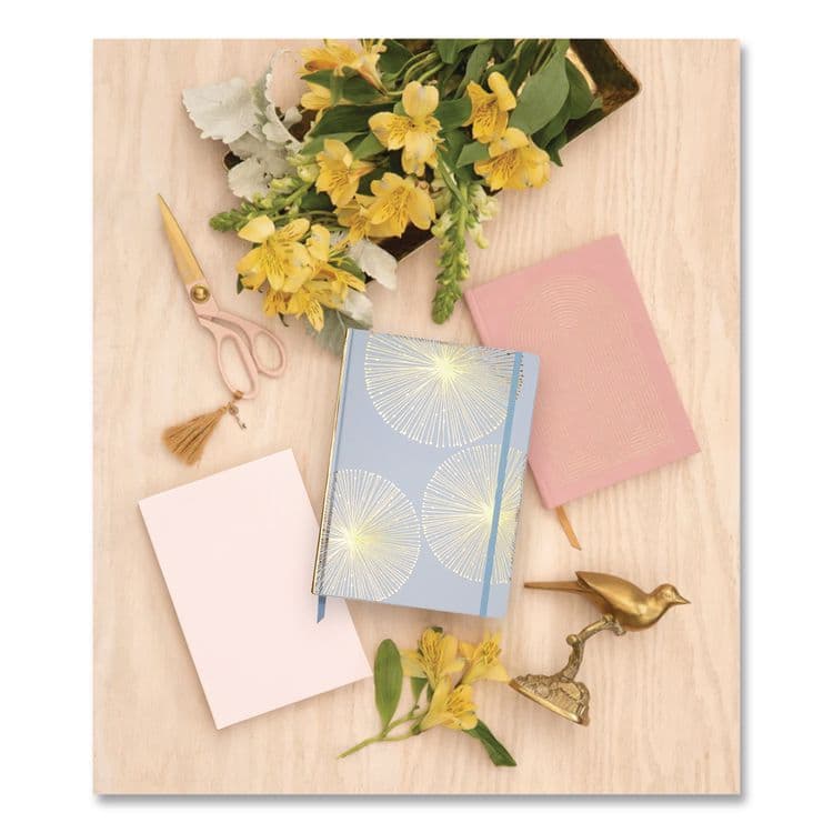 DESIGNWORKS INK Hardcover Journal, Organics Dandelion Artwork, Narrow Rule, Sky Blue/Gold Cover, (100) 10 x 7 Sheets (DWOJD801019) thumbnail 4