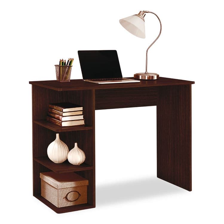 EASY 2 GO Student Desk with Bookcase, 40" x 19" x 30", Dark Wood Finish (EYGWEOF0146CC) thumbnail 3