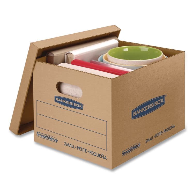 FELLOWES MFG. CO. SmoothMove Basic Moving Boxes, Regular Slotted Container (RSC), Small, 12 x 15 x 10, Kraft, 5/Bundle (FEL7714212) thumbnail 3