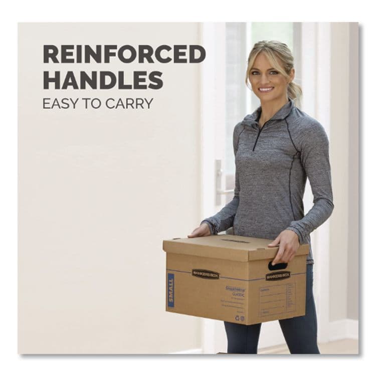 FELLOWES MFG. CO. SmoothMove Basic Moving Boxes, Regular Slotted Container (RSC), Small, 12 x 15 x 10, Kraft, 5/Bundle (FEL7714212) thumbnail 4