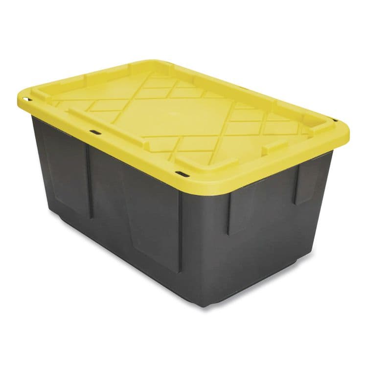 US MERCHANTS LLC Storage Bin with Snap Lid, 108 qt, 20.5 x 30.5 x 14.7, Black/Yellow (GND669871) thumbnail 4