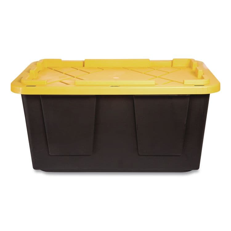 US MERCHANTS LLC Storage Bin with Snap Lid, 108 qt, 20.5 x 30.5 x 14.7, Black/Yellow (GND669871)