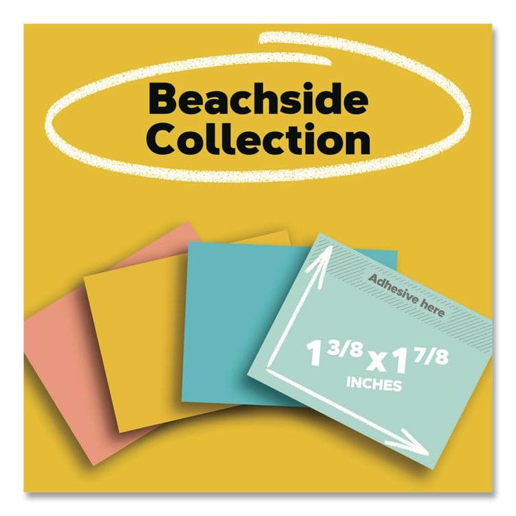 3M/COMMERCIAL TAPE DIV. Original Pads in Beachside Cafe Collection Colors, Value Pack, 1.38" x 1.88", 100 Sheets/Pad, 24 Pads/Pack (MMM65324APVAD) thumbnail 2