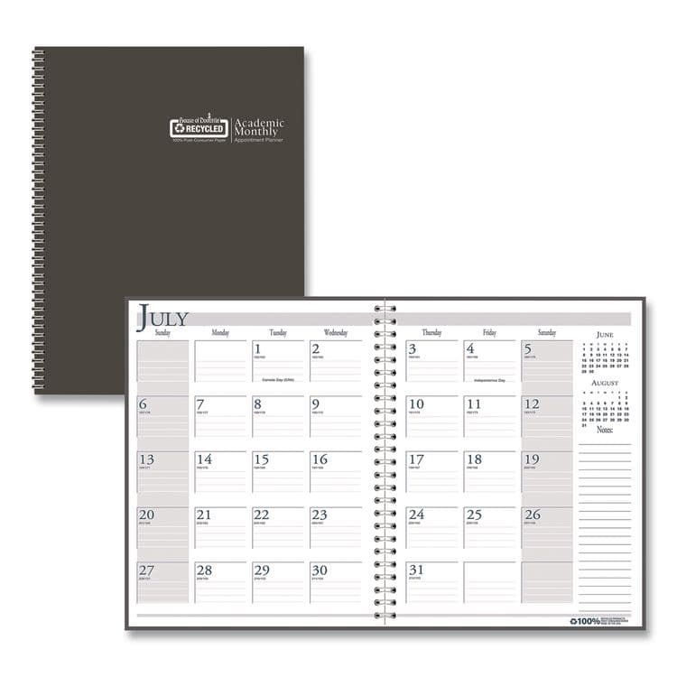 HOUSE OF DOOLITTLE Recycled Academic Monthly Appointment Planner, 11 x 8.5, Charcoal Gray Cover, 14-Month: July 2025 to Aug 2026 (HOD22650326)