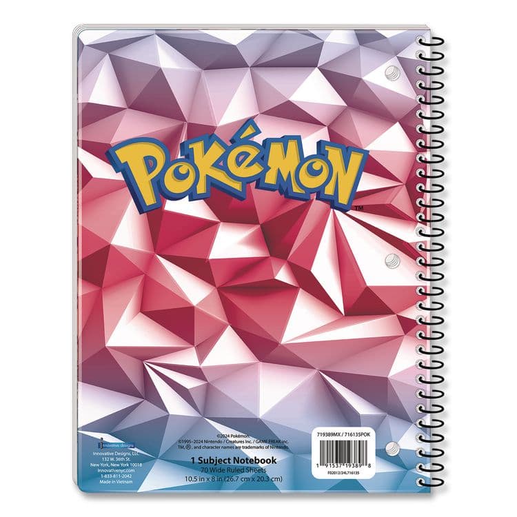 INNOVATIVE DESIGNS LLC Licensed Spiral Notebook, Pokemon, 1-Subject, Wide/Legal Rule, Multicolor Cover, (70) 10.5 x 8 Sheets (IDI716135POKSA) thumbnail 2